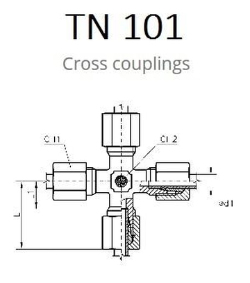 TN101 Крестовина (штуцер труба) 