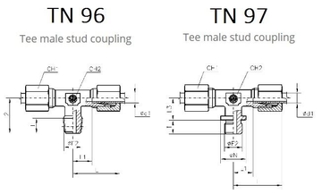 Тройник (штуцер в тело по центру) TN96, TN97